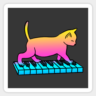 Cat Playing Piano Sticker